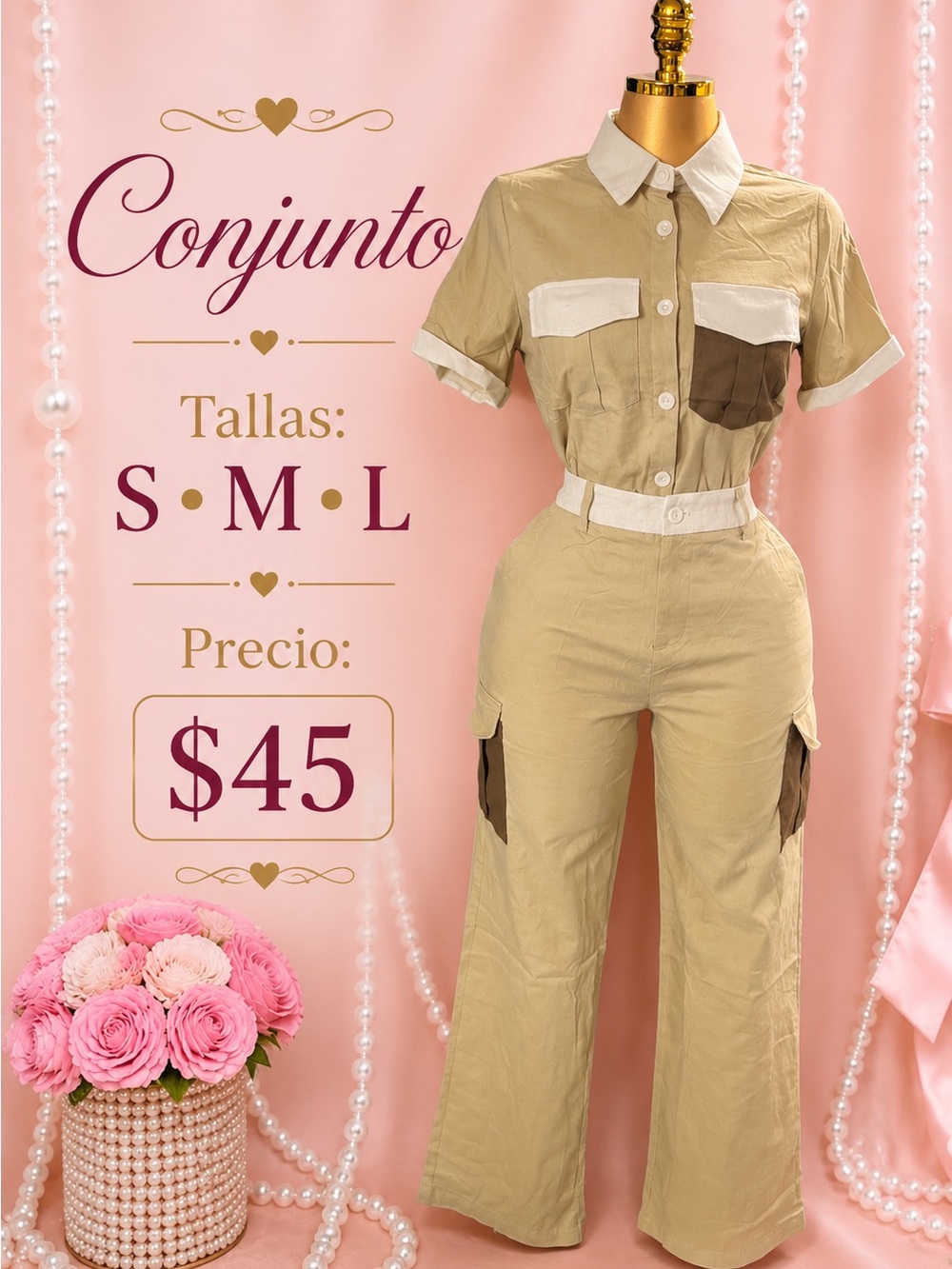 Two-Piece Beige Set
